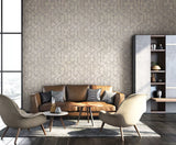 M69922 Beige cream tan silver trellis lines faux liquid art marble textured Wallpaper