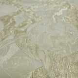M69924 Ivory gold metallic geo trellis lines faux liquid art marble textured Wallpaper
