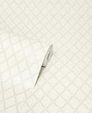 M95680 Santina White Silver Trellis Wallpaper