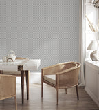 M95681 Santina Natural Grey Trellis Wallpaper 