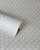 M95681 Santina Natural Grey Trellis Wallpaper 