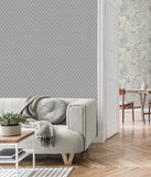 M95681 Santina Natural Grey Trellis Wallpaper 