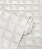 M95683 Romero White 3D Geometric Wallpaper