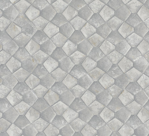 MA34907 Waterford Grey Tiled Wallpaper