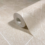 MA35509 Marquetry Beige Tile Wallpaper