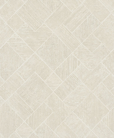 MA35509 Marquetry Beige Tile Wallpaper