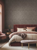  MA35511 Marquetry Taupe Tile Wallpaper