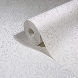 MA35530 Sculpted Floral Pearl Relief Wallpaper