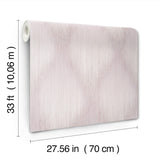 MA35802 Starfall Mauve Metallic Ikat Wallpaper