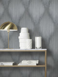 MA35804 Starfall Pewter Metallic Ikat Wallpaper