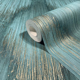 MA35806 Starfall Teal Metallic Ikat Wallpaper