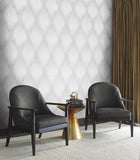 MA35807 Starfall Grey Metallic Ikat Wallpaper