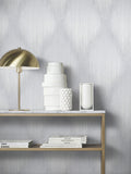 MA35807 Starfall Grey Metallic Ikat Wallpaper