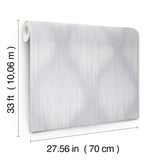 MA35807 Starfall Grey Metallic Ikat Wallpaper