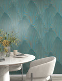 MA35850 Lumiere Teal Deco Geo Wallpaper