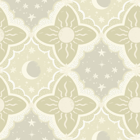 MB29033 Sol Måne Green Wallpaper