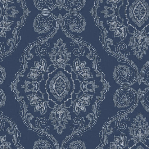 MB30322 Nautical Damask Nautical Blue Wallpaper