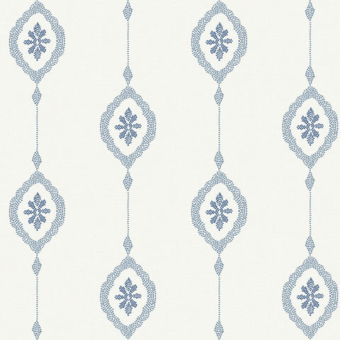MB30512 Sand Dollar Stripe Coastal Blue Wallpaper