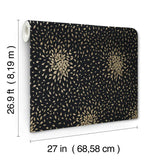 MD7102 Petite Leaves Black Gold Wallpaper