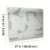 MD7111 Abstract Geo Fog Silver Wallpaper