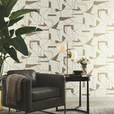 MD7113 Abstract Geo Cream Gold Wallpaper