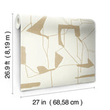 MD7113 Abstract Geo Cream Gold Wallpaper