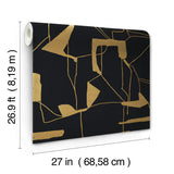 MD7115 Abstract Geo Black Gold Wallpaper