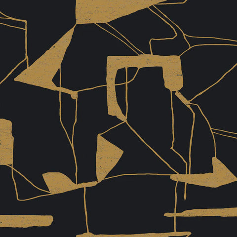 MD7115 Abstract Geo Black Gold Wallpaper