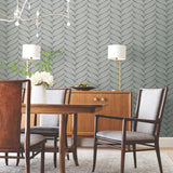 MD7163 Luminous Leaves Charcoal Silver Wallpaper