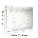 MD7182 Nazca White Gold Wallpaper