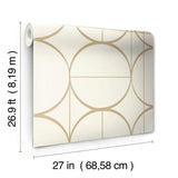 MD7202 Sun Circles Cream Gold Wallpaper