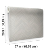 MD7227 Polished Chevron Taupe Silver Wallpaper