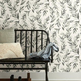 ME1537 Olive Branch Charcoal Wallpaper