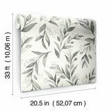 ME1537 Olive Branch Charcoal Wallpaper
