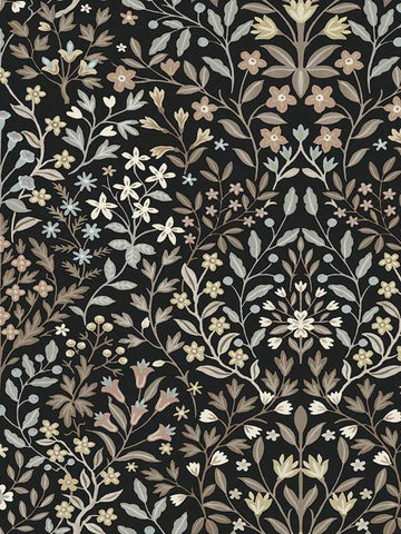 MF4725 Garden Black and Neutral Terrace Wallpaper