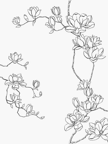 MF4731 Magnolia Black Branches Wallpaper