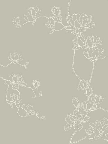 MF4736 Magnolia Taupe Branches Wallpaper