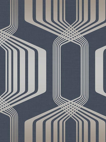 MG40402 Hexagon Stripe Metallic Wallpaper