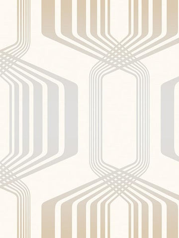 MG40405 Hexagon Stripe Metallic Wallpaper