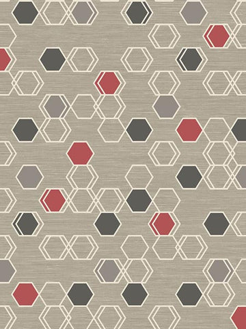 MG41001 Honeycomb Geometric Metallic Wallpaper