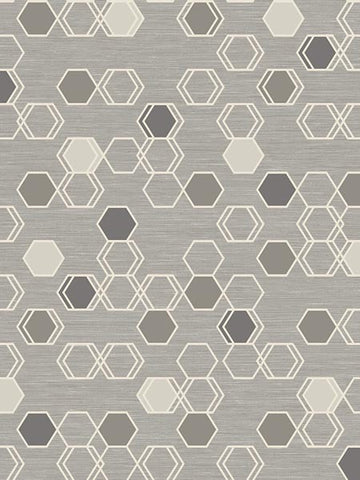 MG41008 Honeycomb Geometric Metallic Wallpaper