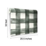 MH1516 Watercolor Check Black Wallpaper