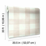 MH1517 Watercolor Check Ella Rose Wallpaper 