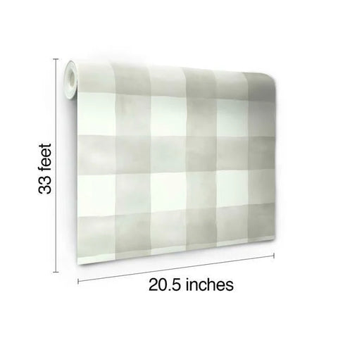 MH1518 Watercolor Check Sunday Stroll Wallpaper