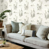 MH1543 The Magnolia Grey White Wallpaper