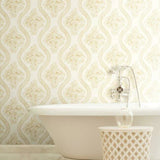 MH1602 Coverlet Floral Bright Days on White Wallpaper