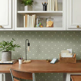 MK1103 Cross Stitch Green Wallpaper