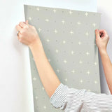 MK1103 Cross Stitch Green Wallpaper