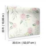 MK1125 Watercolor Roses Gala Pink Wallpaper