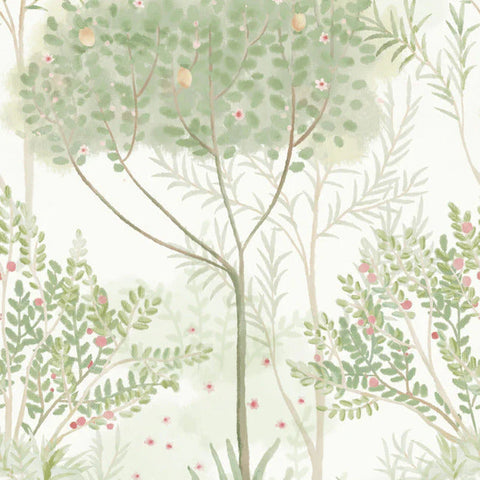 MN1822 Orchard White Green Wallpaper 